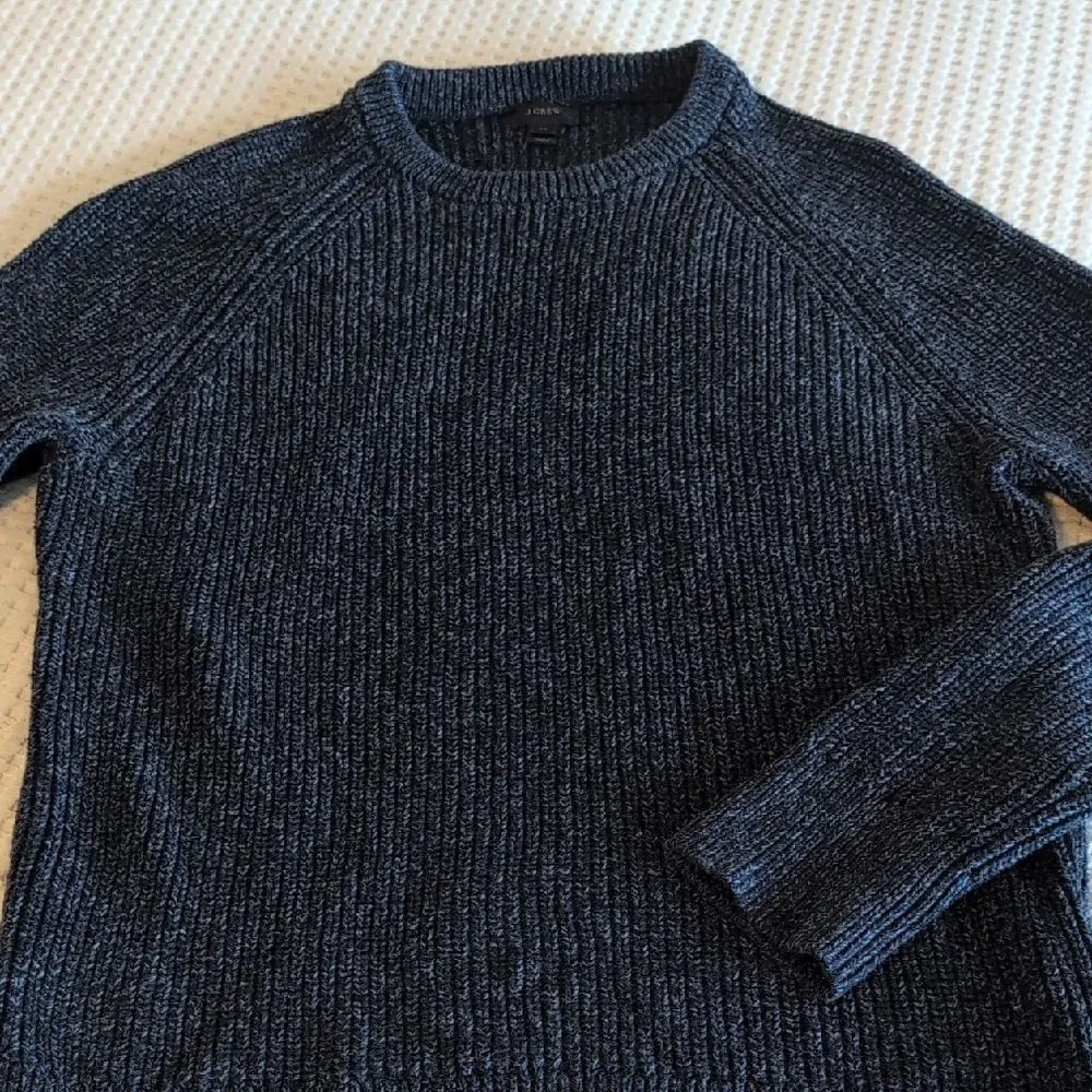 J. Crew Men's Black And Navy Cotton Sweater